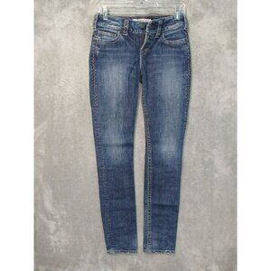 Silver 1921 Jeans Womens 25/32 Blue Denim Japanese Ringspun Skinny Leg Low Rise